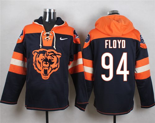 Nike Bears #94 Leonard Floyd Navy Blue Player Pullover NFL Hoodie - Click Image to Close
